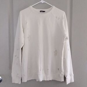 earnest sewn distress sweater sz L
